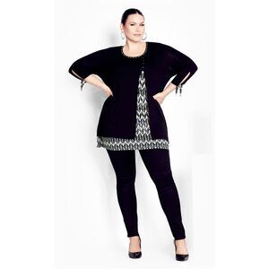 avenue Womens Plus Size Alena Tunic Blouse, NWT